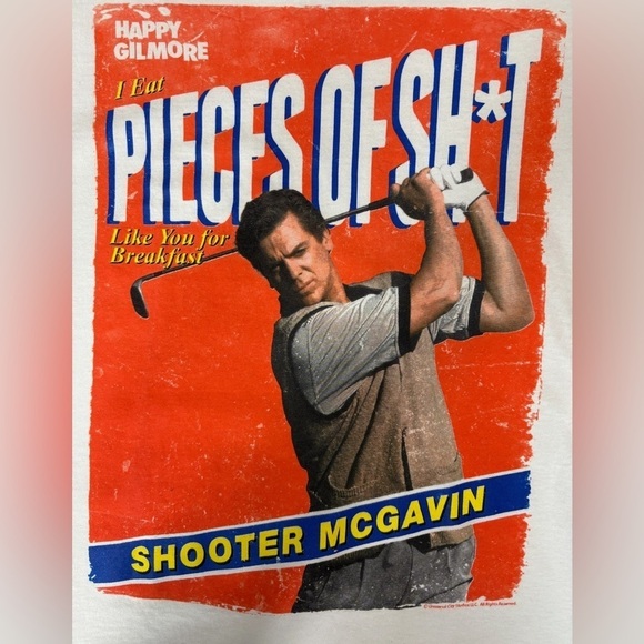 Happy Gilmore Shooter McGavin Graphic T-Shirt - Size S, NWT Funny Graphic Gift - Picture 7 of 7